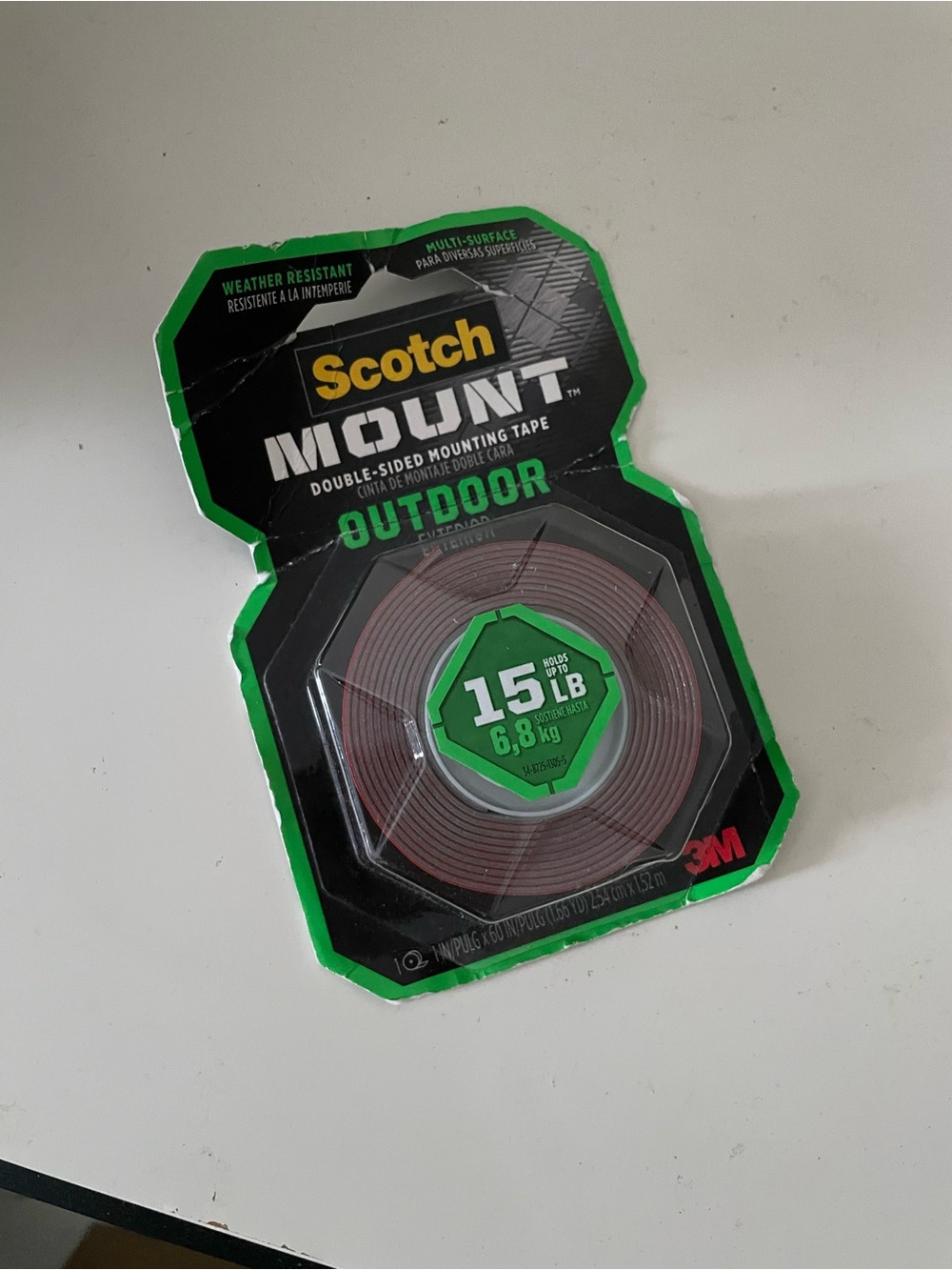 New 3M Scotch Outdoor Strong Double-Sided Tape (Holds 15lbs)